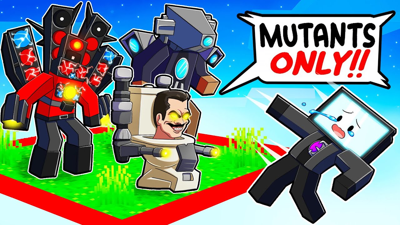 LOCKED on ONE BLOCK With MUTANT SKIBIDI TOILETS! - MineNest, Mine Nest