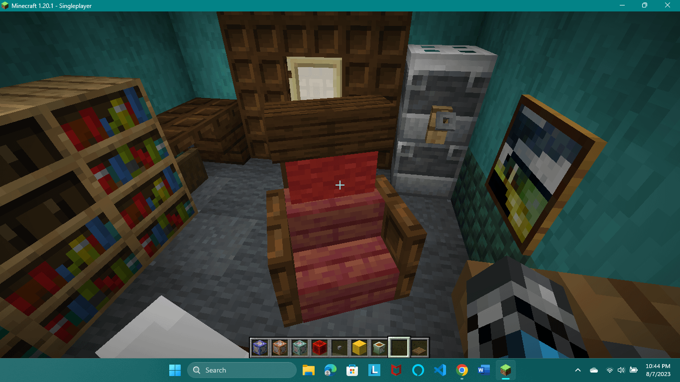 I made this comfy office chair out of block displays for a map I'm ...