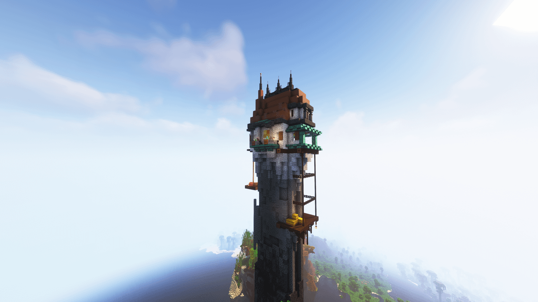 Magical tower on a cliff - MineNest, Mine Nest