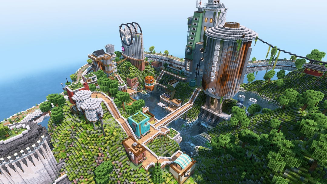 The most comprehensive thing I've ever built- this epic Solarpunk City ...