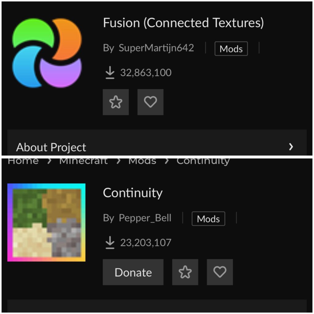 Continuity Minecraft Java What is the difference between Fusion and the Continuity - MineNest ...