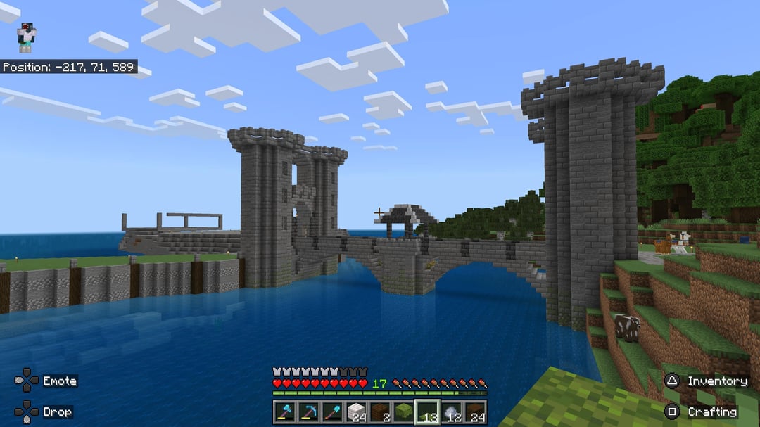 Bridge Game Realm Java Minecraft tower bridge to an island I'm working on in my survival realm ...