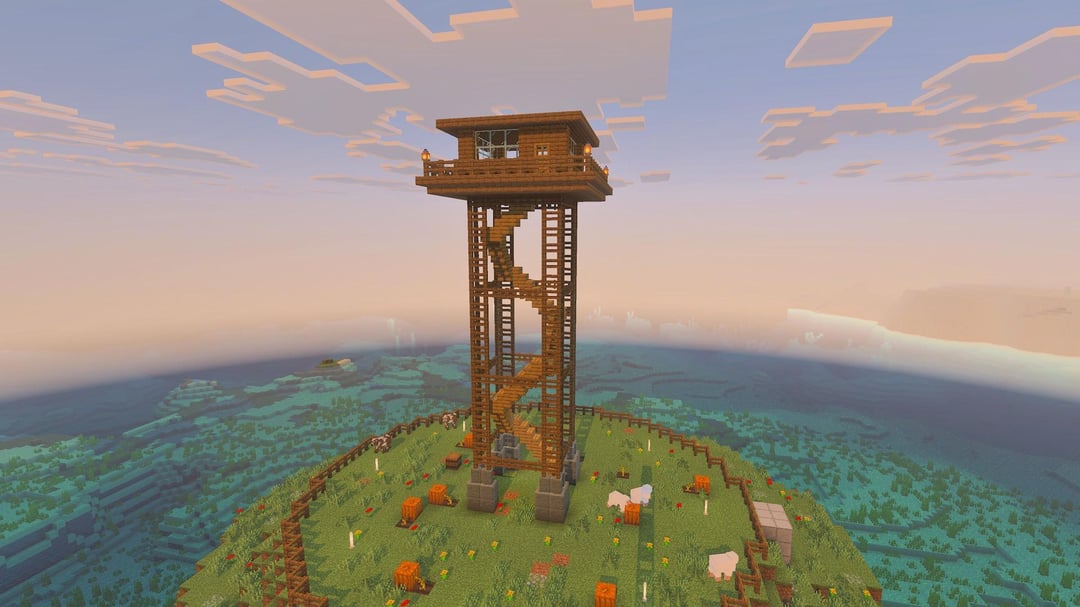 A simple smaller scale watchtower design - MineNest, Mine Nest