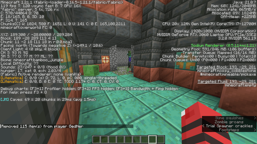 Mob spawner in trial chambers, 8608313955032258042, /tp 189 -28 288 ...