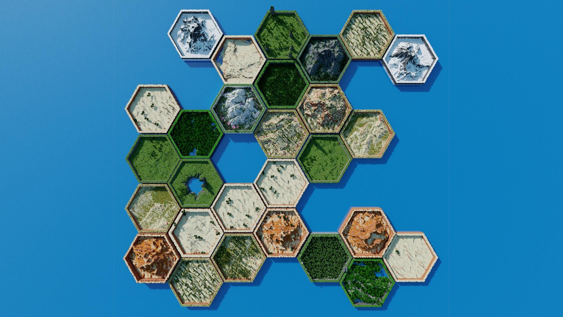 I've made a hexagon map generator for Minecraft - MineNest, Mine Nest