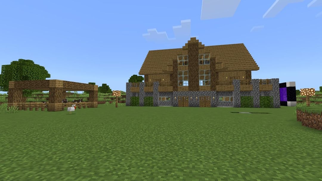 I recreated the Wooden House from the Minecraft Build Guide in survival ...