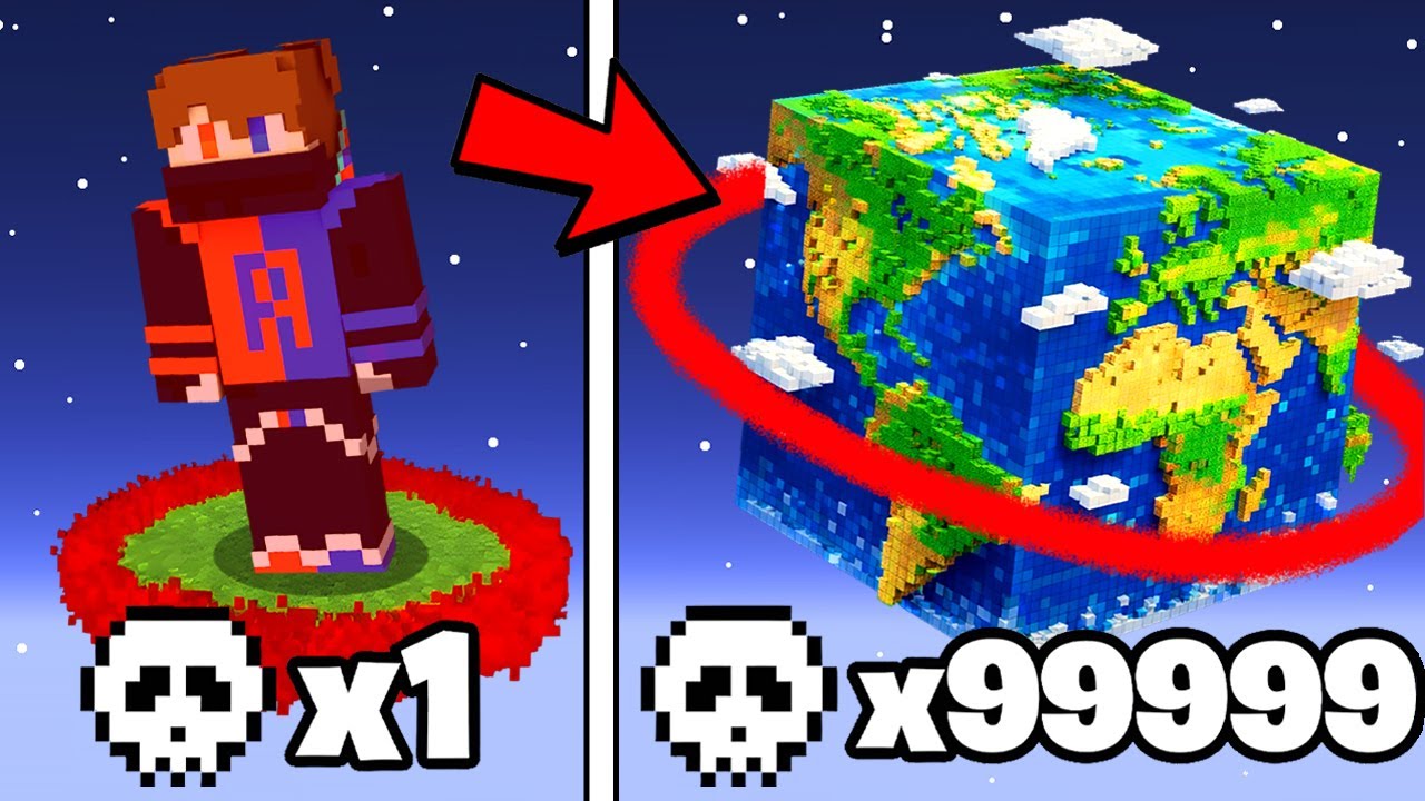 Minecraft but Deaths = World Size - MineNest, Mine Nest