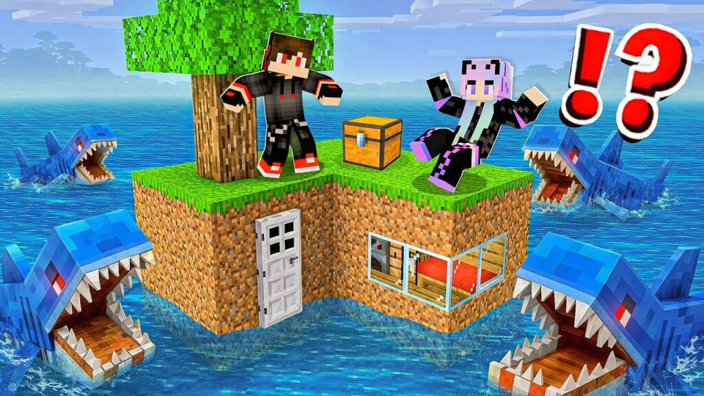 Kartik and Gauri Survive on a Sea Island in Minecraft Kartik and Gauri Survive on a Sea Island in Minecraft