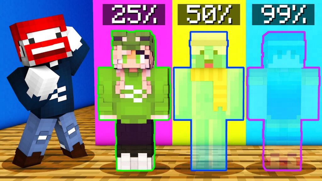 JEDE RUNDE UNSICHTBARER 1% gegen 99% in MINECRAFT VERSTECKEN