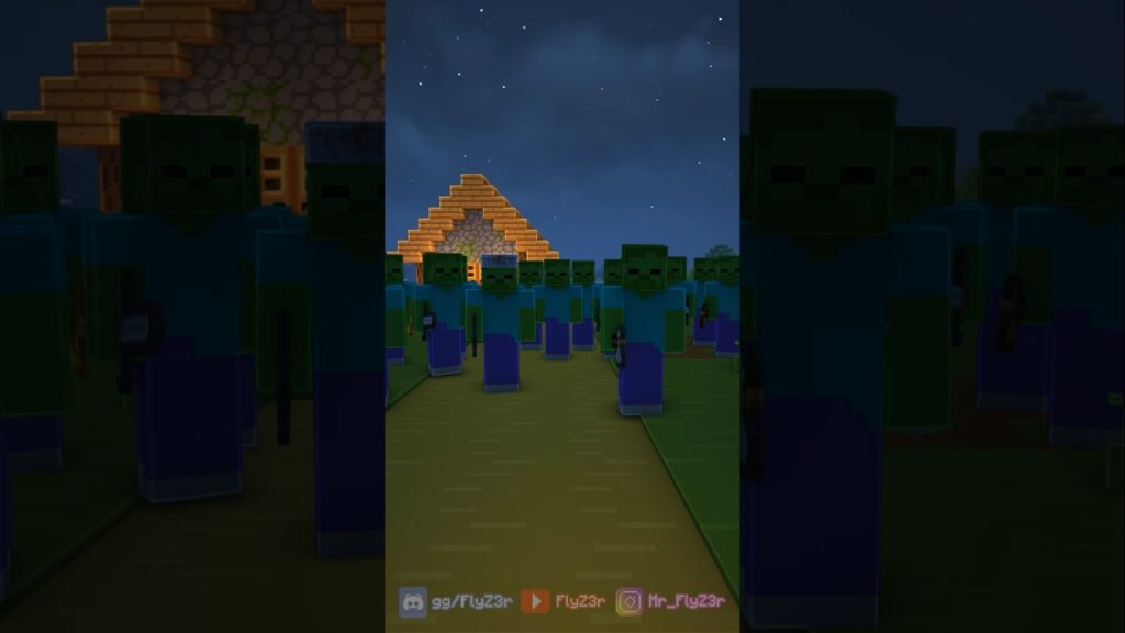 J’ordonne à 100 zombies d’attaquer un village sur Minecraft J'ordonne à 100 zombies d'attaquer un village sur Minecraft