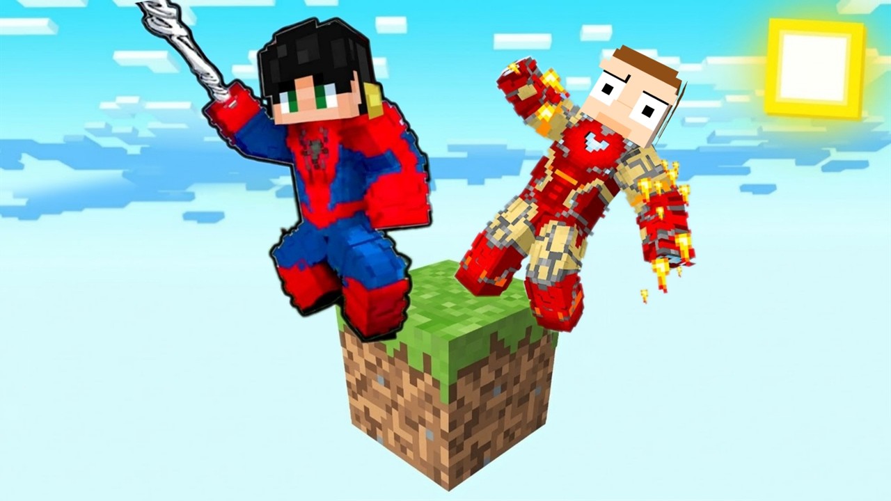 Locked on ONE BLOCK But We’re SUPERHEROS - MineNest, Mine Nest