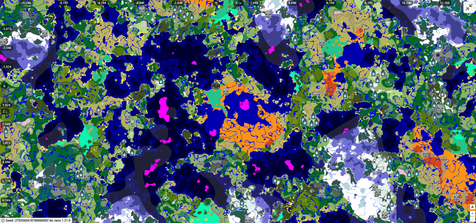 (-2793565018788666092) Many shroom islands around spawn