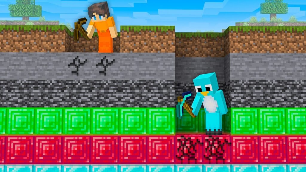 DIRT vs DIAMOND: Power PICKAXE BATTLE in Minecraft