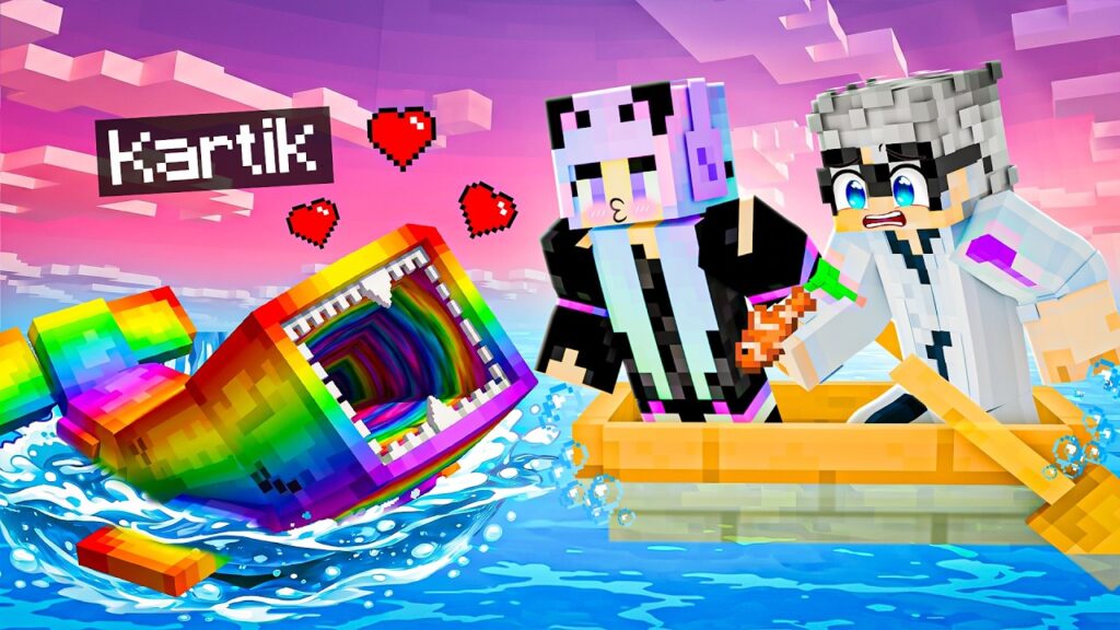 I Pretended to be an OP BLOOP BABY on a RAFT in Minecraft!