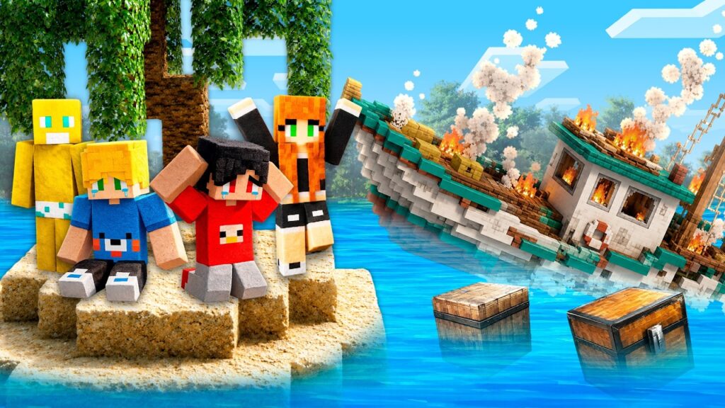 SOBREVIVENDO a uma ILHA REALISTA com meus amigos no minecraft