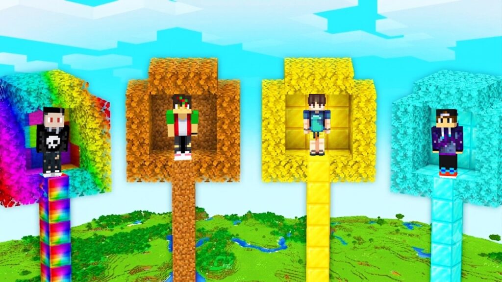 NOOB VS PRO TREEHOUSE BUILD IN MINECRAFT NOOB VS PRO TREEHOUSE BUILD IN MINECRAFT