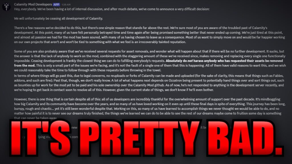 Terraria Calamity is Officially Dead… Terraria Calamity is Officially Dead...