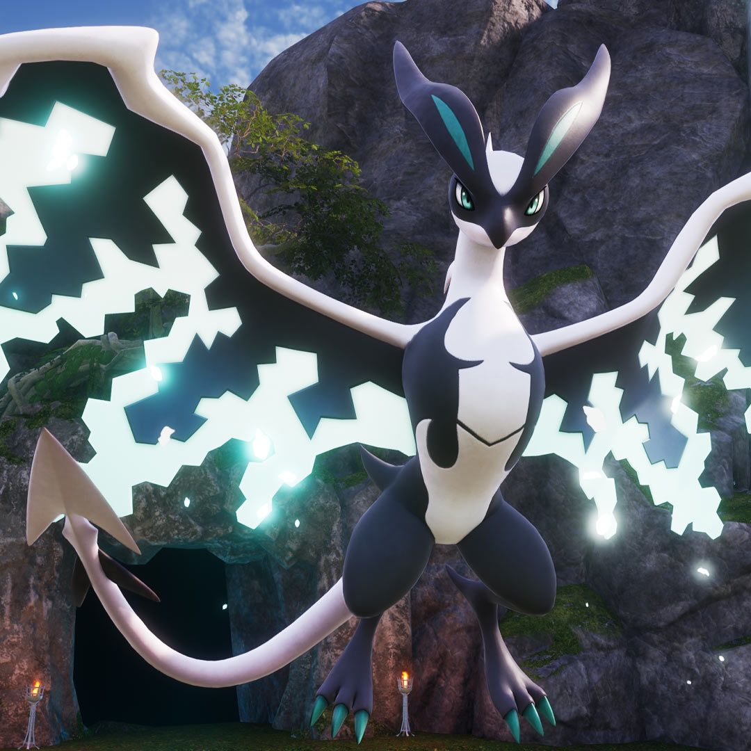 The Palworld pal Eidrolon, a mythical flying dragon that looks a bit like a dinosaur.