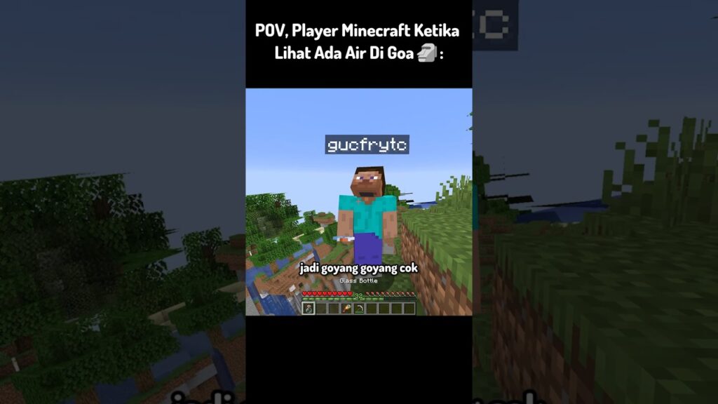 POV, Player Minecraft Ketika Lihat Ada Air Di Goa