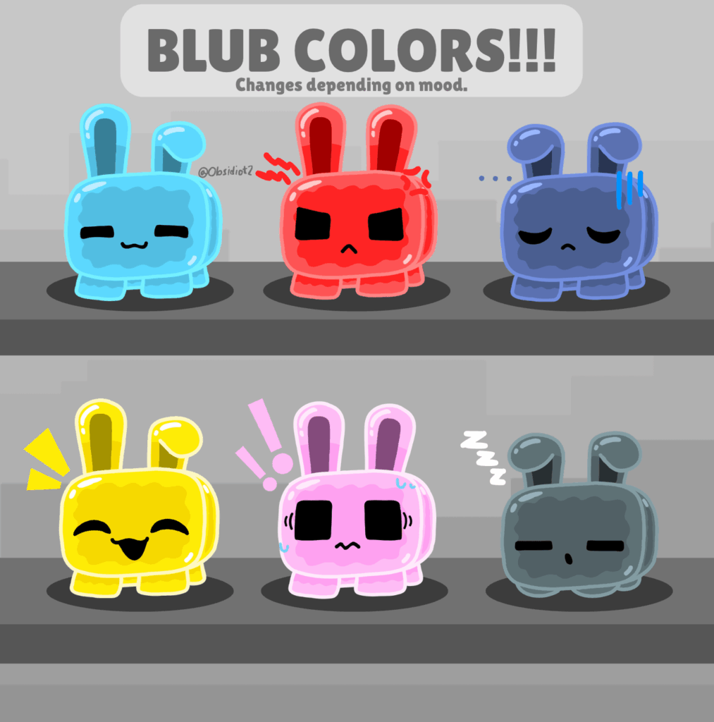 I like to imagine the Blub changes color depending on their mood!