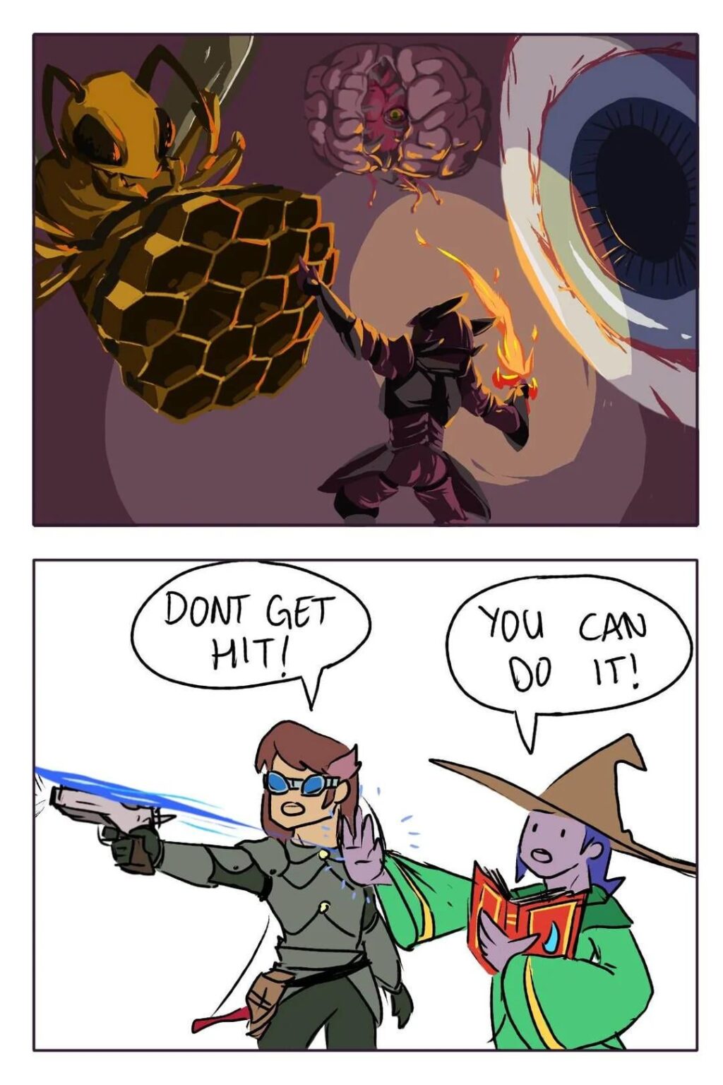 Terraria multiplayer boss fights in one image