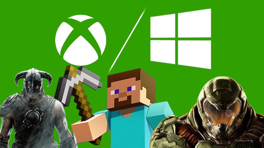 Microsoft is considering making Fallout, The Elder Scrolls, and even Minecraft Xbox console exclusive — surveys detailed Xbox characters on an Xbox logo background