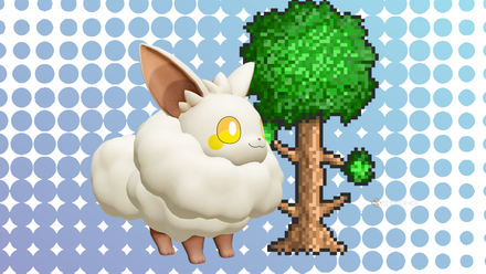 A Palworld Cremis and Terraria Tree.