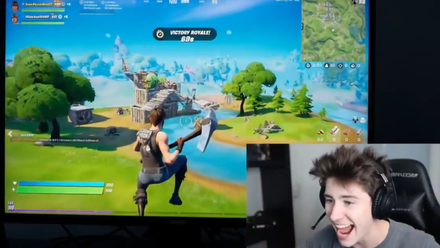 An AI-generated boy livestreams a game that looks uncannily like Fortnite.